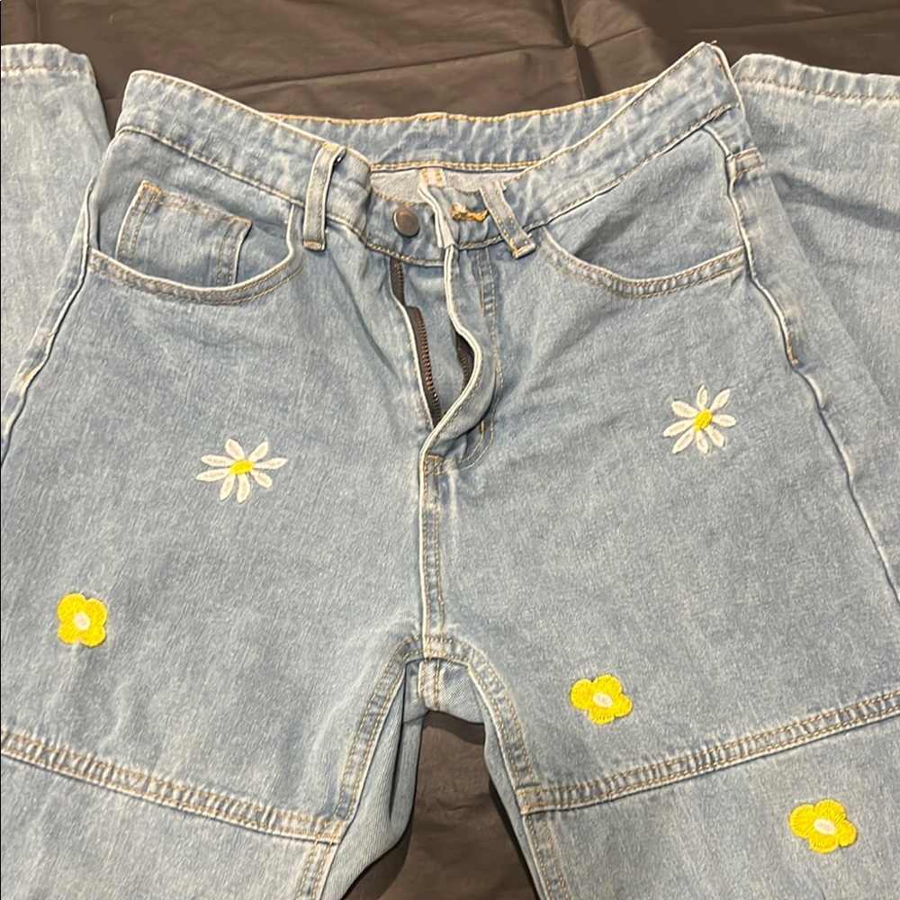SHEIN Denim with Yellow Floral Detail
